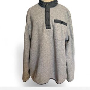 G.H. Bass & Co. Men's Gray Mock Neck Fleece Pullover Sweater size L
